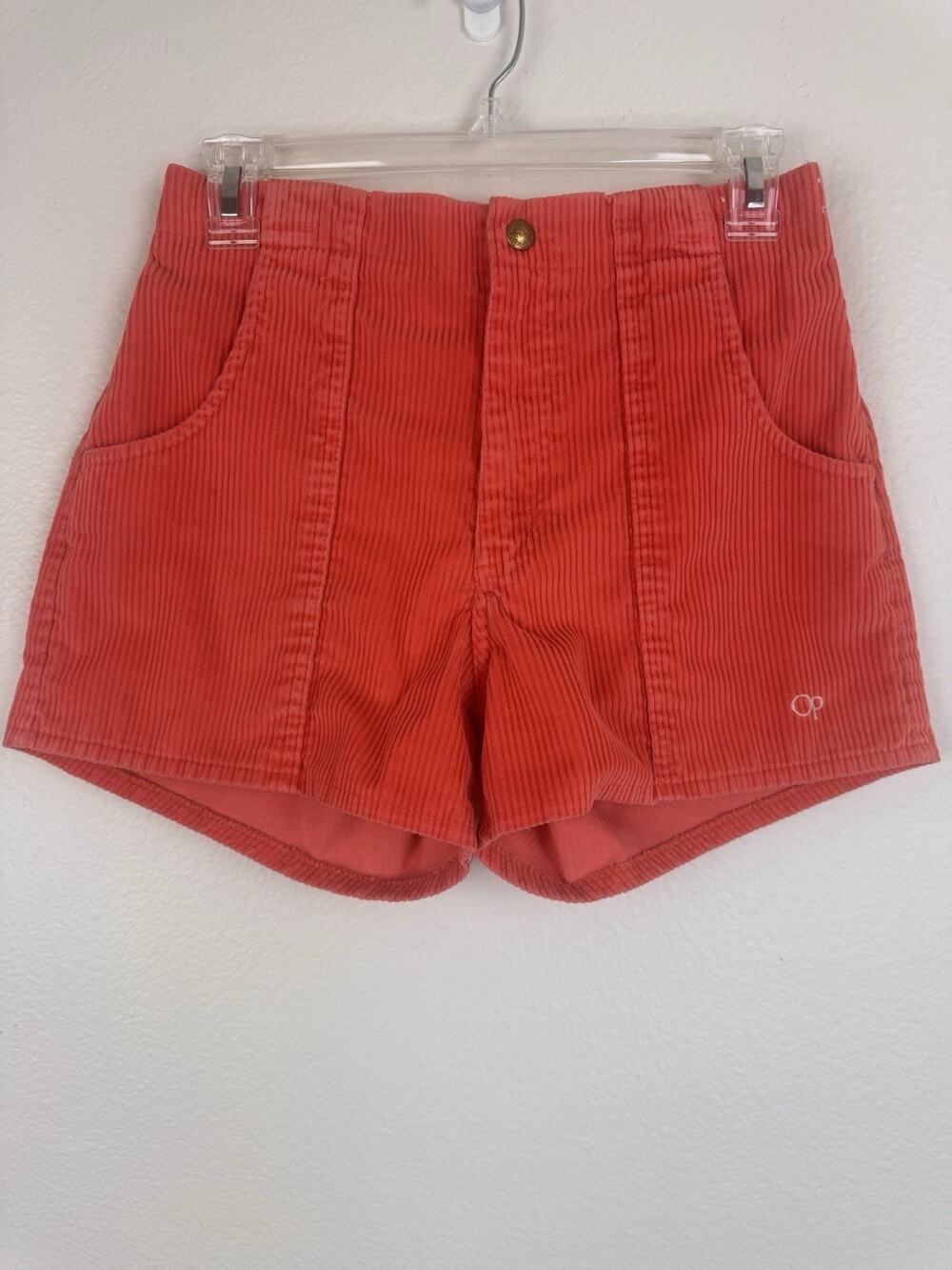 Vtg 80s OP Ocean Pacific Unisex Corduroy Shorts Longriders Surf USA Orange M